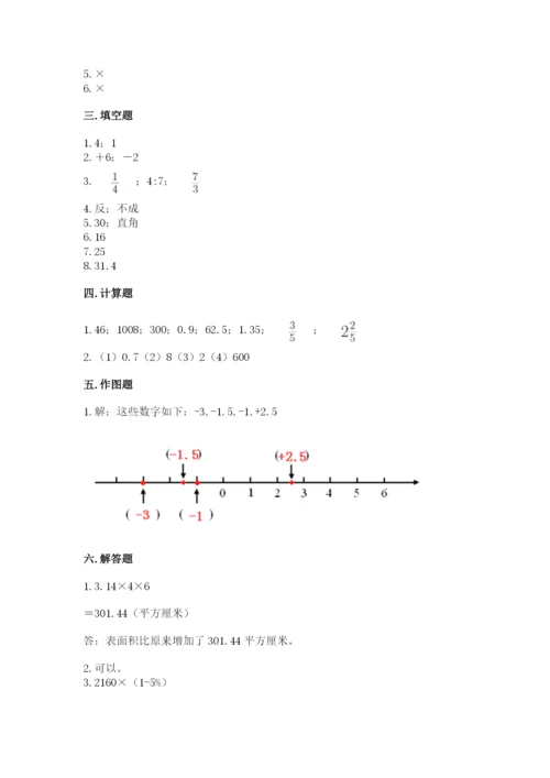 临海市六年级下册数学期末测试卷（易错题）.docx