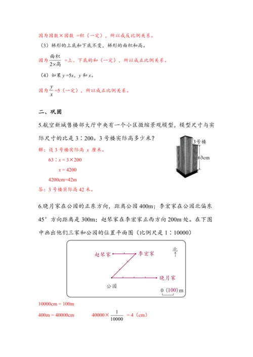 《第四单元复习》（教案）人教版六年级数学下册