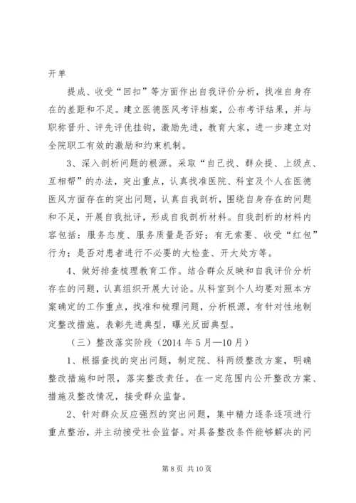 人民医院医德医风专项整治活动实施方案.docx