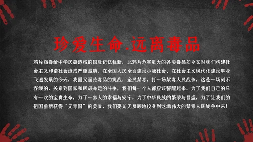 国际禁毒日珍爱生命远离禁毒教育知识PPT模板