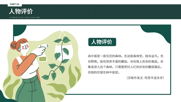 俄国斯元素风格高尔基个人生平介绍PPT模板