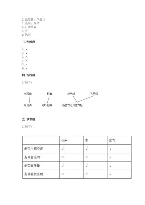 教科版三年级上册科学期末测试卷附参考答案【考试直接用】.docx