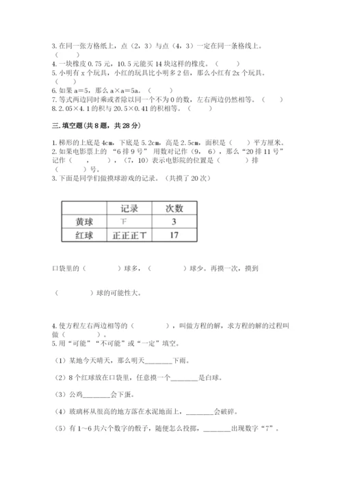 小学五年级上册数学期末考试试卷【夺分金卷】.docx