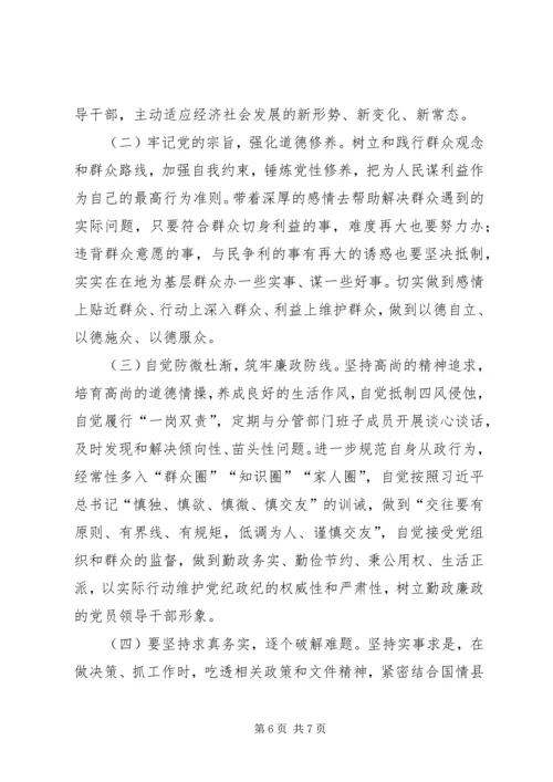 副县级领导民主生活会发言提纲.docx