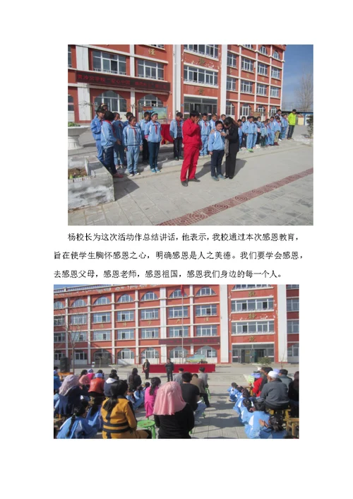 学校感恩教育简报