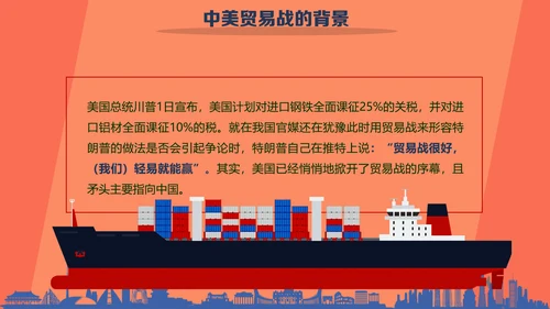 大国崛起中美贸易PPT模板