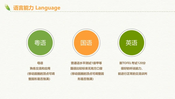 绿色清新招聘简历通用PPT模板