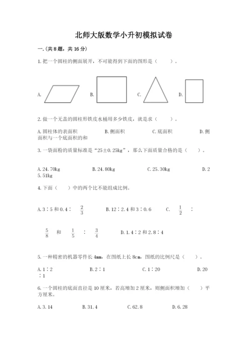 北师大版数学小升初模拟试卷精品（名师推荐）.docx