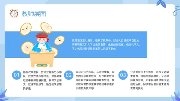 蓝色插画期末质量分析PPT模板宣传PPT动态PPT