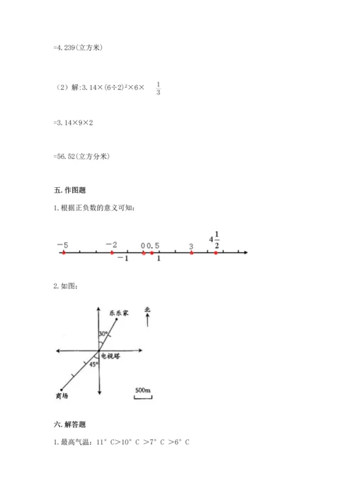 人教版六年级下册数学期末测试卷及参考答案【精练】.docx