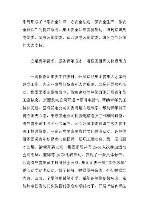 公司团委年终汇报小结