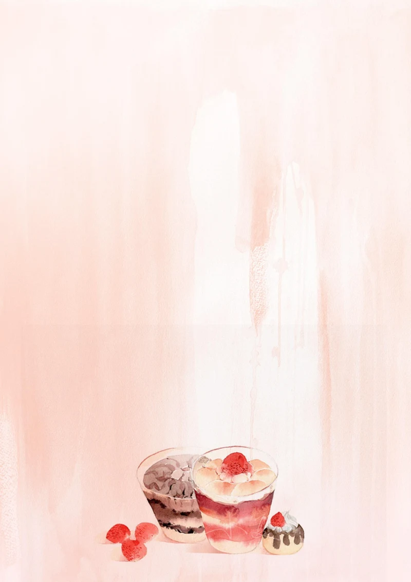 手绘风甜品的自白信纸