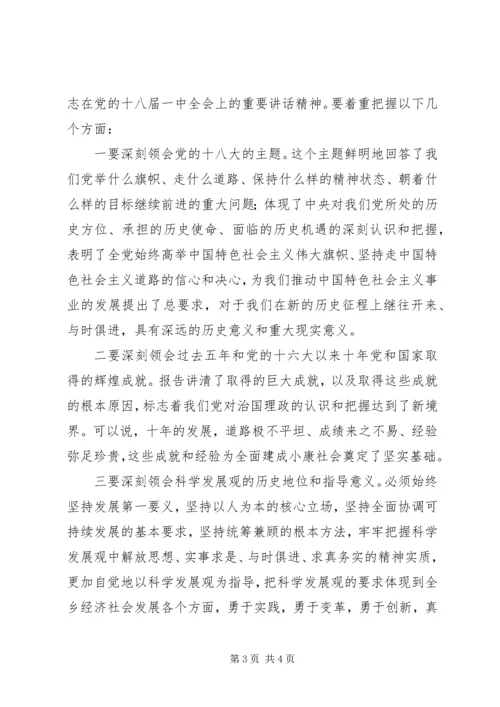 在全乡学习宣传贯彻党的十八大精神会议上的讲话.docx