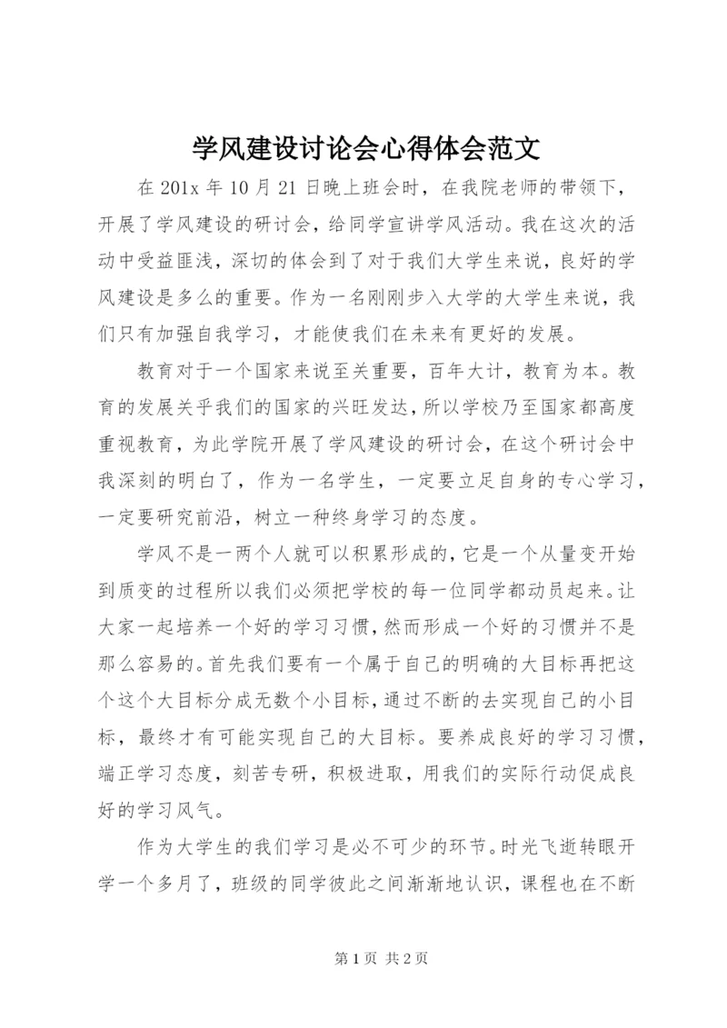 学风建设讨论会心得体会范文.docx