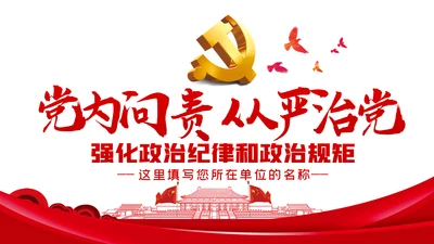 从严治党强化政治纪律和政治规矩推进党内问责PPT