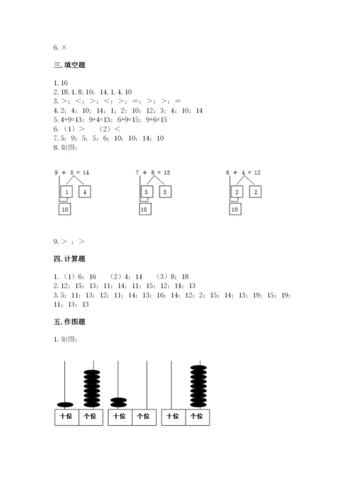 小学一年级数学20以内的进位加法练习题及答案(有一套).docx