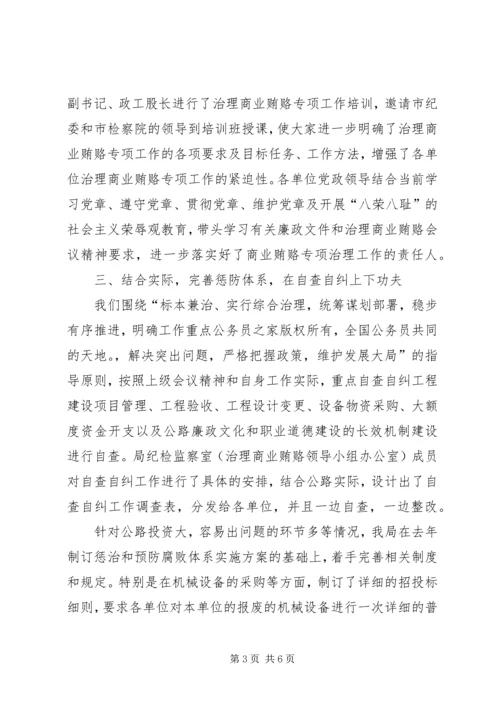 公路管理局治理商业贿赂专项工作交流材料 (2).docx