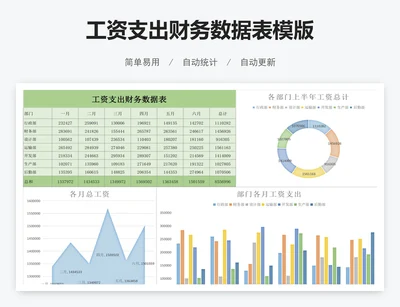 工资支出财务数据表模版