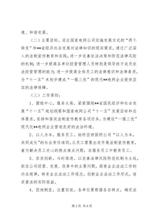 省电力公司五五普法工作规划.docx