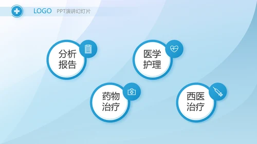 蓝色医疗医院急诊科年终总结PPT动态模板