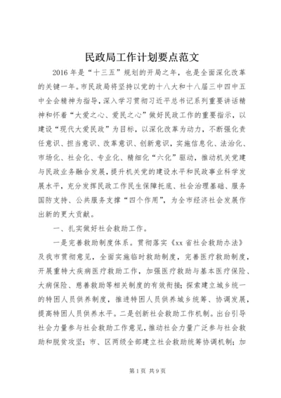 民政局工作计划要点范文.docx