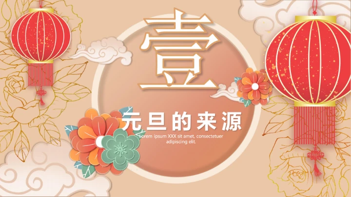 国潮元旦活动PPT模板