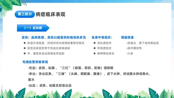 蓝色简约医疗肾综合出血热治疗预防讲座PPT护理