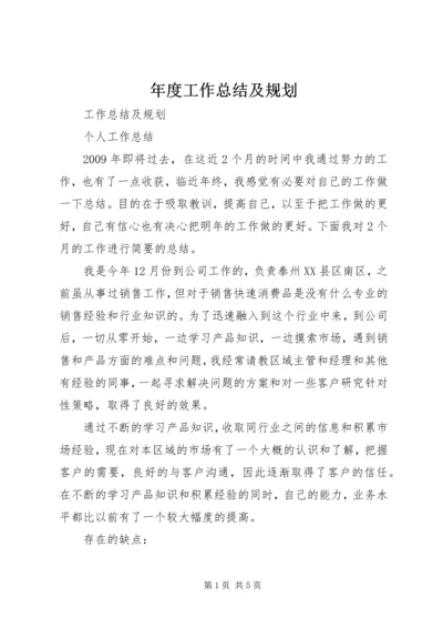 年度工作总结及规划 (2).docx