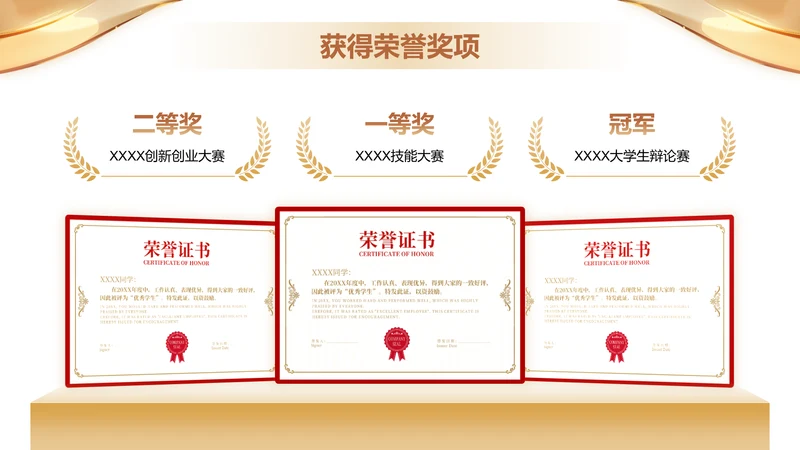 荣誉奖项-大学生职业生涯规划书