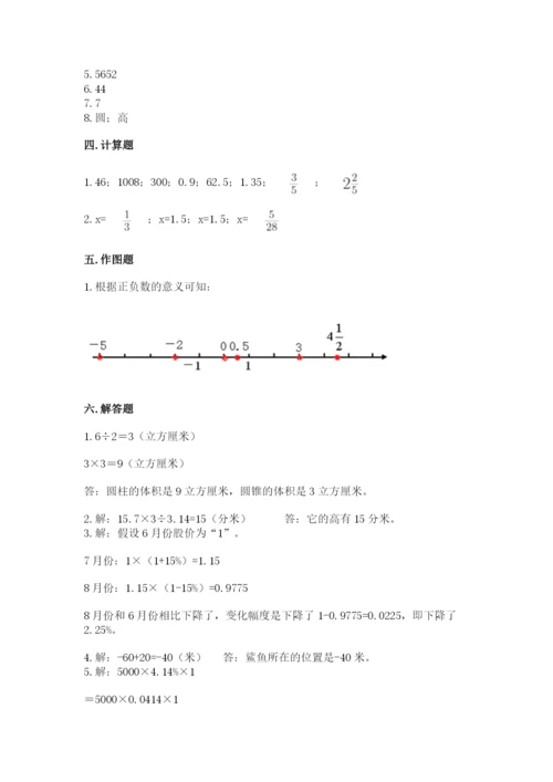 冀教版六年级下册数学 期末检测卷精品【黄金题型】.docx