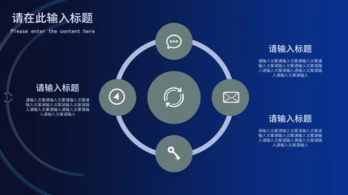 商务深蓝科技风企业年底汇报PPT模板