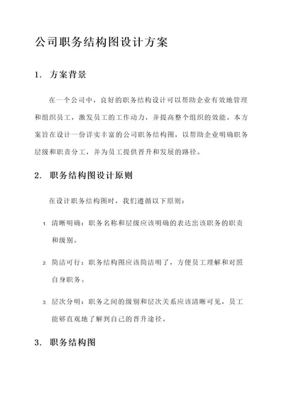 公司职务结构图设计方案