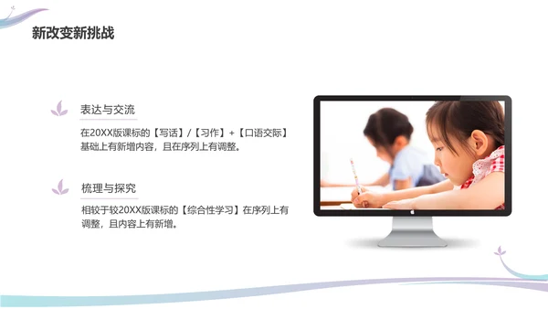 彩色水彩简约商务新课标解读培训PPT课件