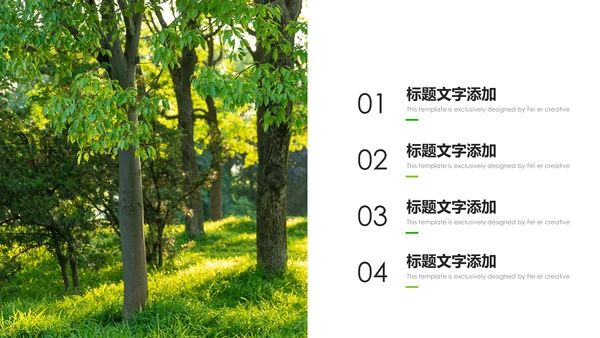 绿色环保森林湿地环境保护生态森林业PPT模板