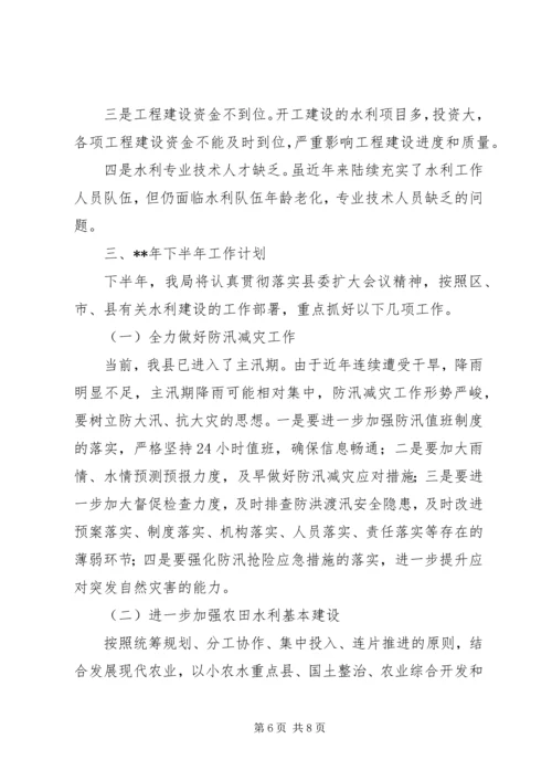 水务局半年工作总结及计划.docx