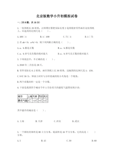 北京版数学小升初模拟试卷（考点梳理）.docx