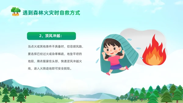 绿色清新卡通儿童321世界森林森林防火知识培训主题班会PP世界森林日