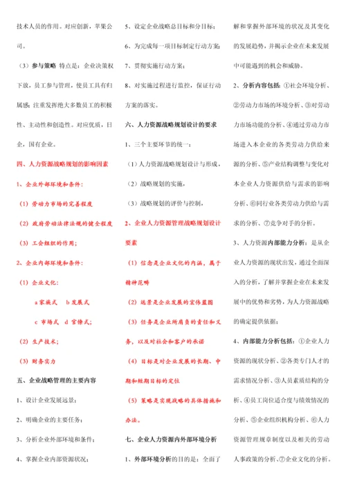 2023年最新高级人力资源管理师一级考点梳理.docx