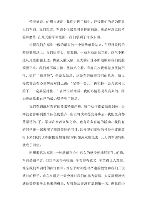 初中军训心得体会（8篇）.docx