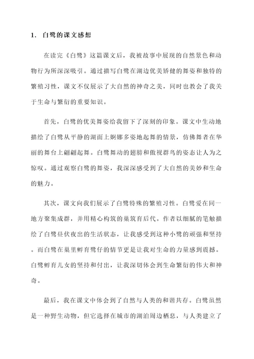 关于白鹭的课文感想