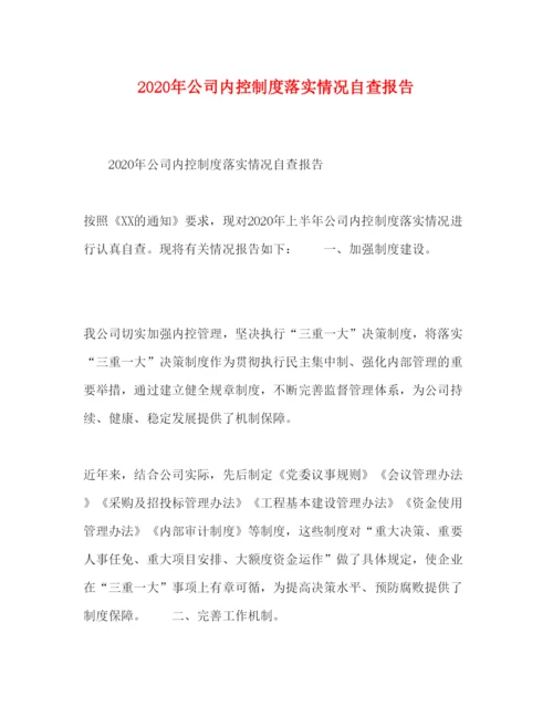 精编年公司内控制度落实情况自查报告.docx
