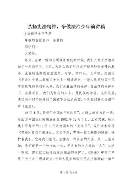 弘扬宪法精神，争做法治少年演讲稿 (2).docx