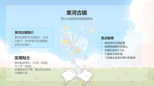 卜卜猫蓝色卡通风云南旅游攻略