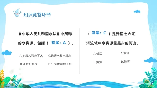 蓝色卡通儿童节约用水你我同行3月22日世界水日主题班会PPT