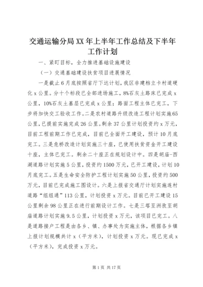 交通运输分局某年上半年工作总结及下半年工作计划.docx