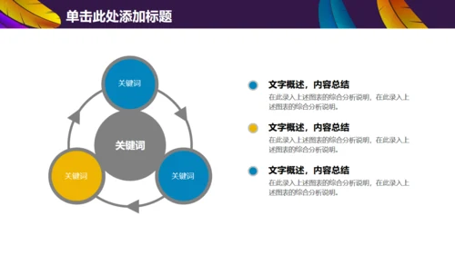彩色羽毛时尚工作汇报模板
