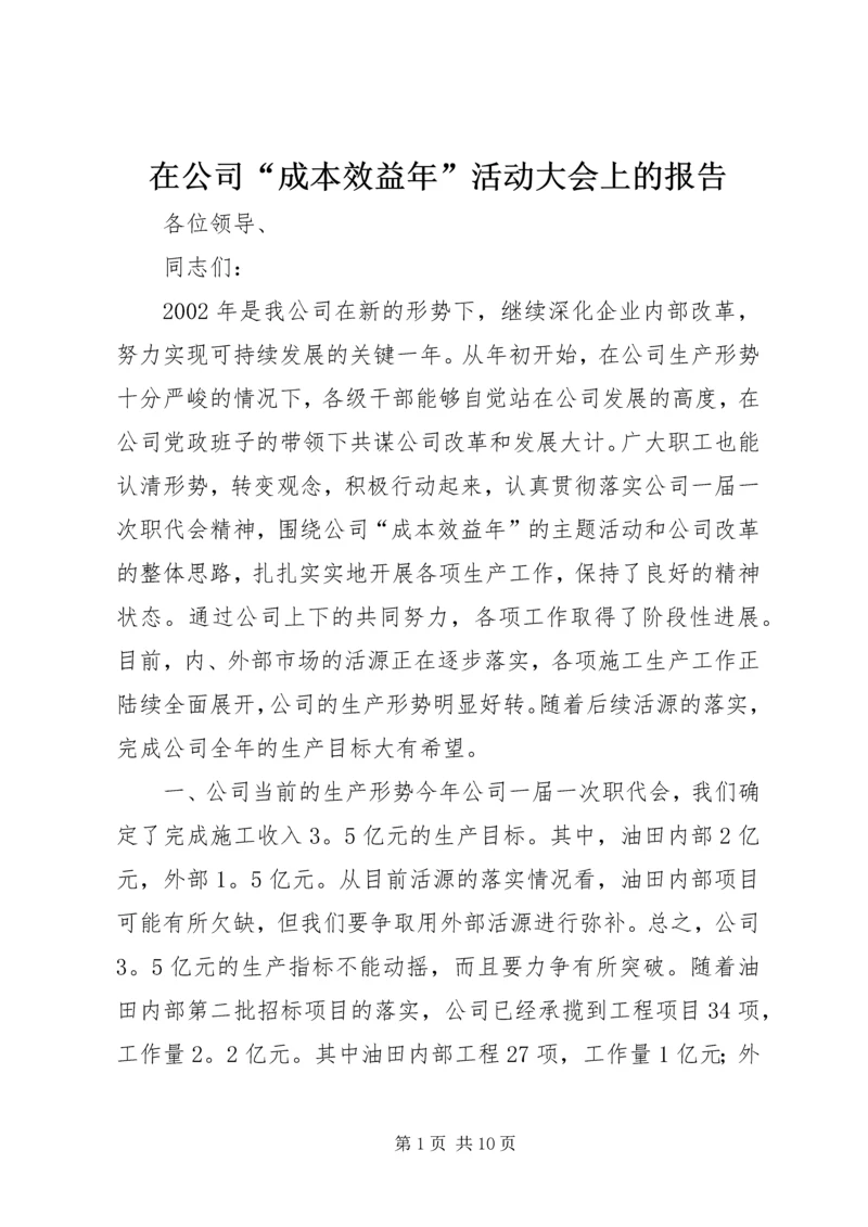 在公司“成本效益年”活动大会上的报告 (8).docx