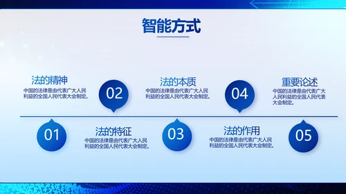 蓝色科技与法律法规宣传PPT动态模板