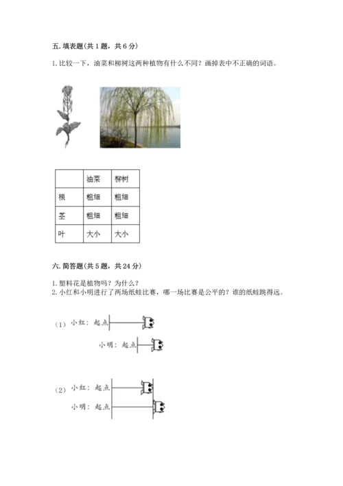 教科版科学一年级上册期末测试卷（轻巧夺冠）.docx