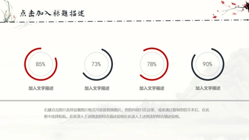 中国风梅花兰花山水通用PPT模板